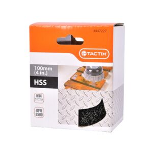 Tactix M14 8500RPM HSS Heavy Duty Crimped Cup Brush Grey and Silver 100mm